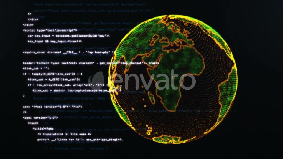 Loopable Program Code with Globe Videohive 21749871 Motion Graphics Image 8