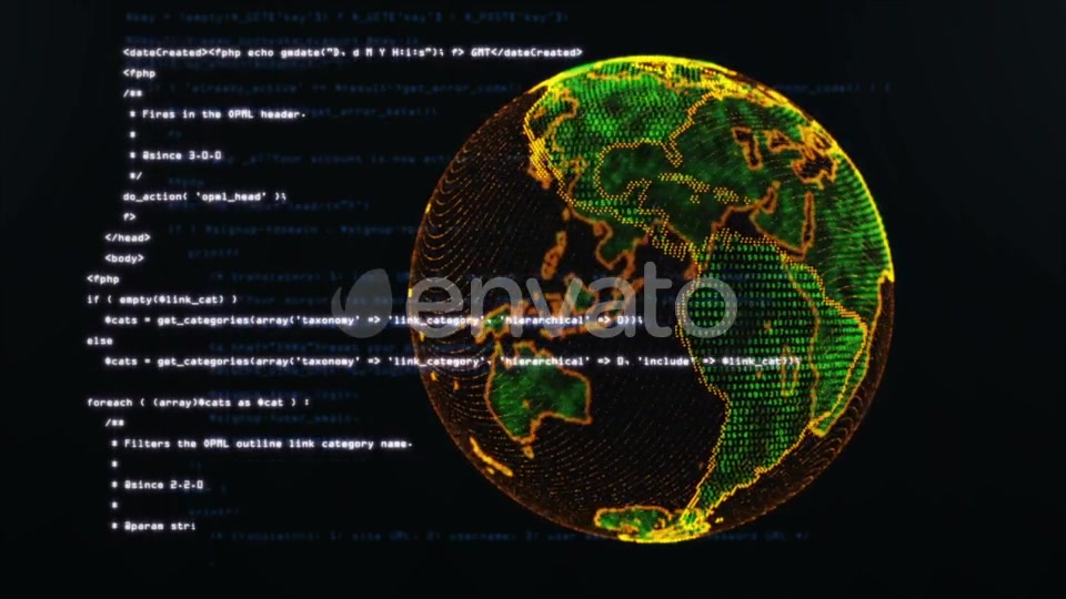 Loopable Program Code with Globe Videohive 21749871 Motion Graphics Image 9