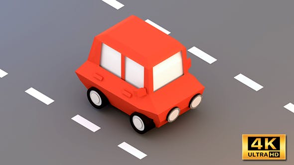 Low Poly Car On The Street - Download 15087999 Videohive