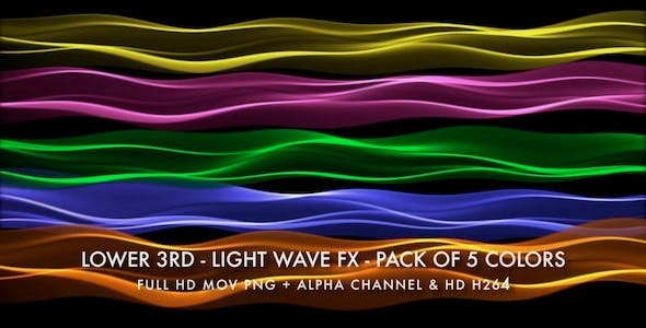 Lower Third Light Wave FX Pack of 5 - Videohive Download 7936832