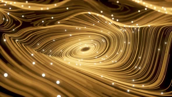 Magic of Golden Swirl Particles and Vortex Lines - Download Videohive 23966727