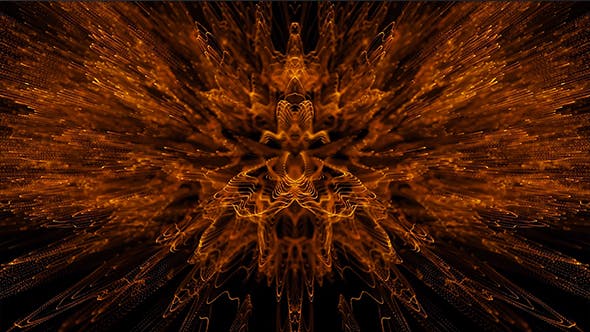 Magic Orange Particles Kaleido - Videohive Download 21136265