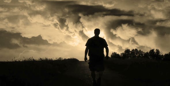 Male Silhouette Walking Into The Storm - Videohive 15738161 Download