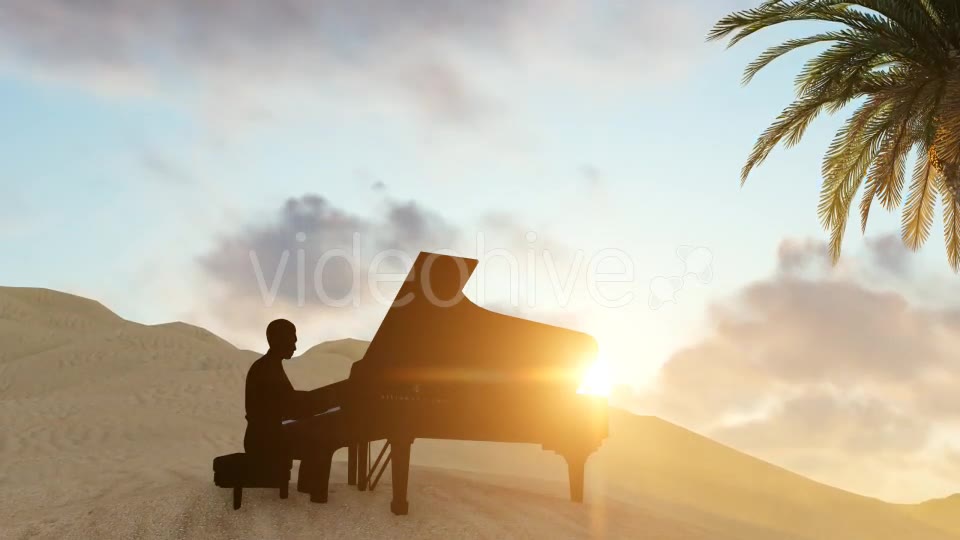 Man Piano Playing On The Desert Videohive 21066607 Motion Graphics Image 2