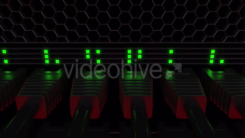 Many Server Connectors and Flashing Green LED Lamps Videohive 20286121 Motion Graphics Image 1
