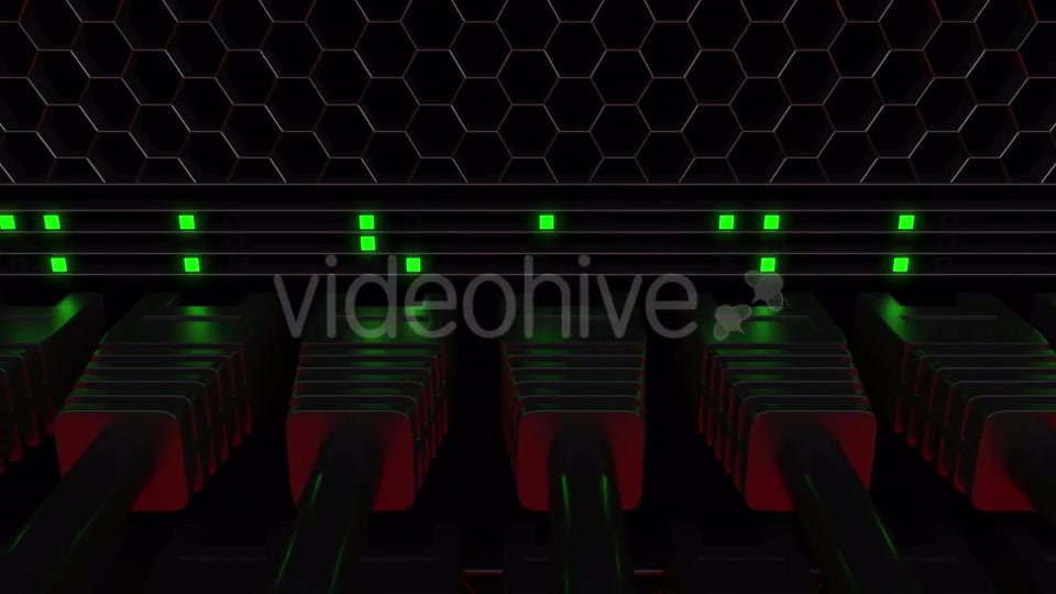 Many Server Connectors and Flashing Green LED Lamps Videohive 20286121 Motion Graphics Image 4
