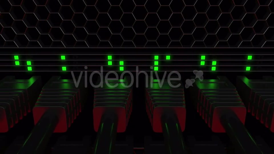 Many Server Connectors and Flashing Green LED Lamps Videohive 20286121 Motion Graphics Image 5