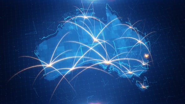 Map of The Australia With The Animated Background - Videohive 18214739 Download