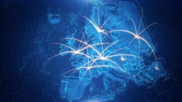 Map of The Europe With The Animated Background - 18091515 Download Videohive