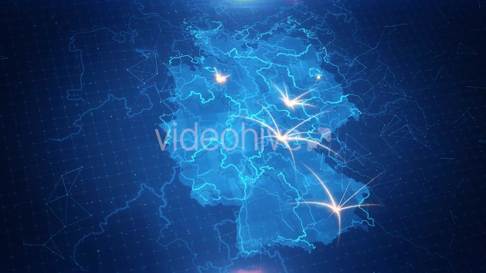 Map of The Germany With The Animated Background Videohive 18215187 Motion Graphics Image 2