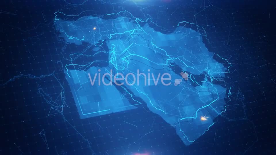 Map of The Middle East With The Animated Background Videohive 18238505 Motion Graphics Image 1