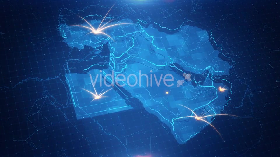 Map of The Middle East With The Animated Background Videohive 18238505 Motion Graphics Image 2
