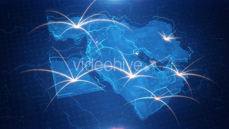 Map of The Middle East With The Animated Background Videohive 18238505 Motion Graphics Image 3