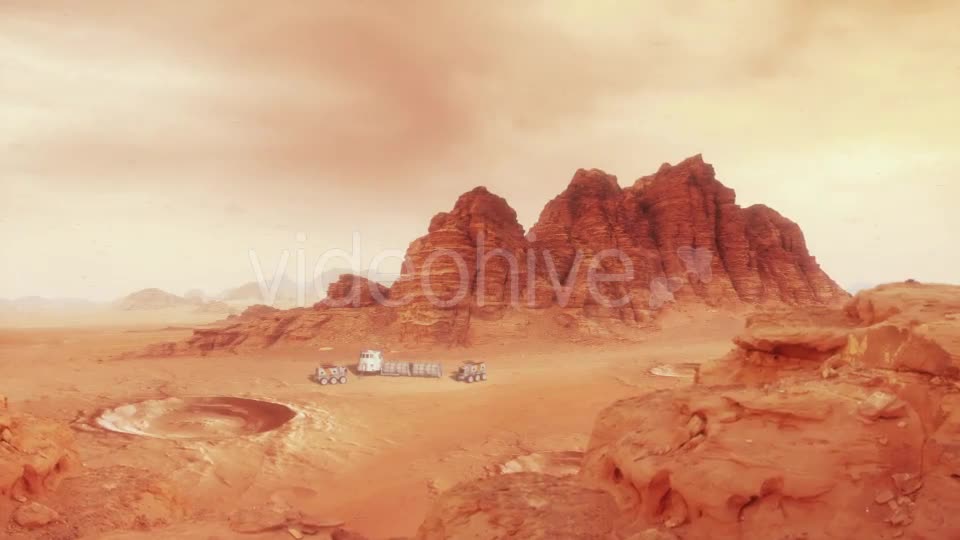 Martian Landscape One With Hab and Rovers Videohive 13445822 Motion Graphics Image 1
