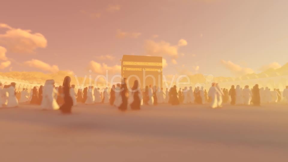 Masjid al Haram and Muslim People Circumambulate Videohive 19966375 Motion Graphics Image 1