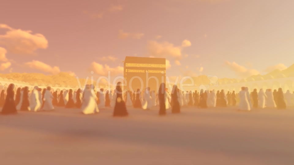 Masjid al Haram and Muslim People Circumambulate Videohive 19966375 Motion Graphics Image 2