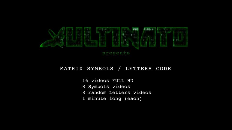 Matrix Symbol and Letters Code Videohive 16730609 Motion Graphics Image 1
