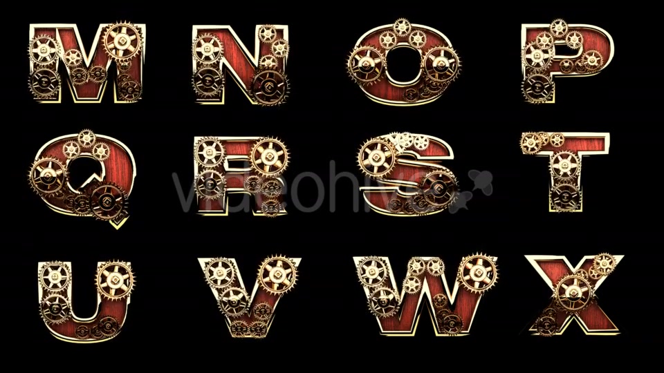 Mechanical Aphabet with Rotate Gears Videohive 18969705 Motion Graphics Image 4