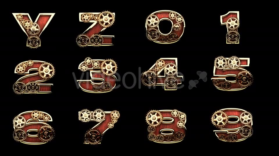 Mechanical Aphabet with Rotate Gears Videohive 18969705 Motion Graphics Image 6