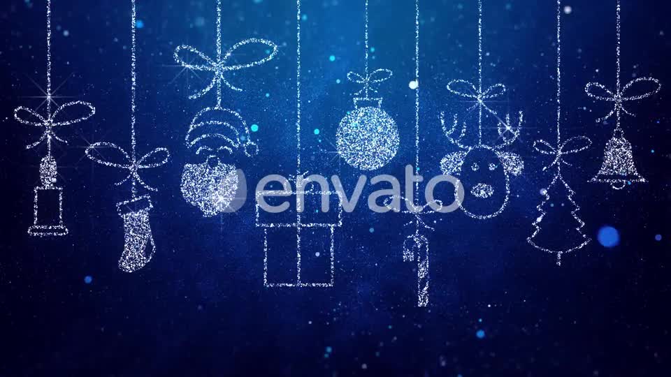Merry Christmas Icons Blue Background Videohive 22997374 Motion Graphics Image 1