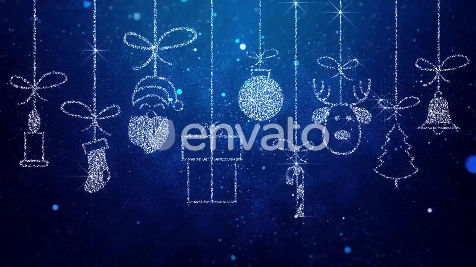 Merry Christmas Icons Blue Background Videohive 22997374 Motion Graphics Image 2