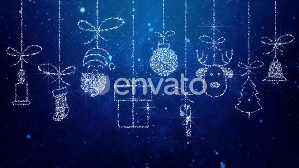 Merry Christmas Icons Blue Background Videohive 22997374 Motion Graphics Image 3