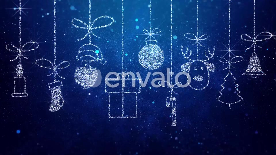 Merry Christmas Icons Blue Background Videohive 22997374 Motion Graphics Image 4