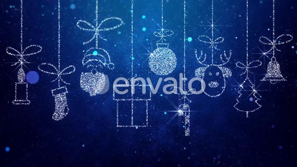 Merry Christmas Icons Blue Background Videohive 22997374 Motion Graphics Image 5