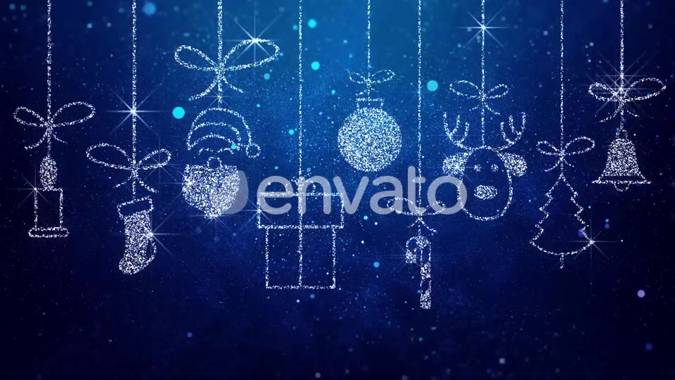 Merry Christmas Icons Blue Background Videohive 22997374 Motion Graphics Image 6