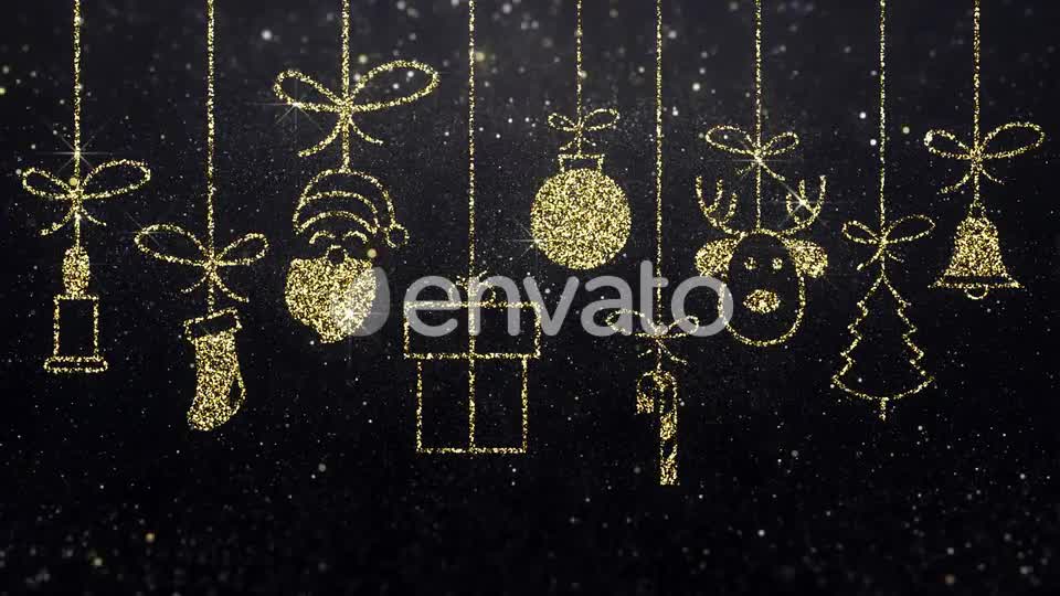 Merry Christmas Icons Gold Background Videohive 23005160 Motion Graphics Image 1