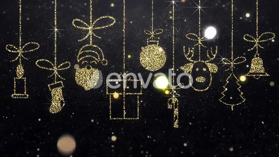 Merry Christmas Icons Gold Background Videohive 23005160 Motion Graphics Image 2