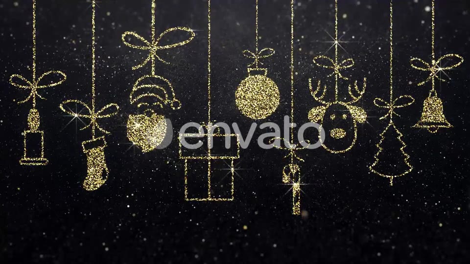 Merry Christmas Icons Gold Background Videohive 23005160 Motion Graphics Image 3