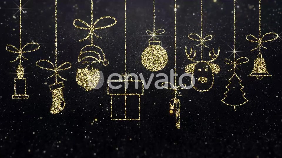 Merry Christmas Icons Gold Background Videohive 23005160 Motion Graphics Image 4