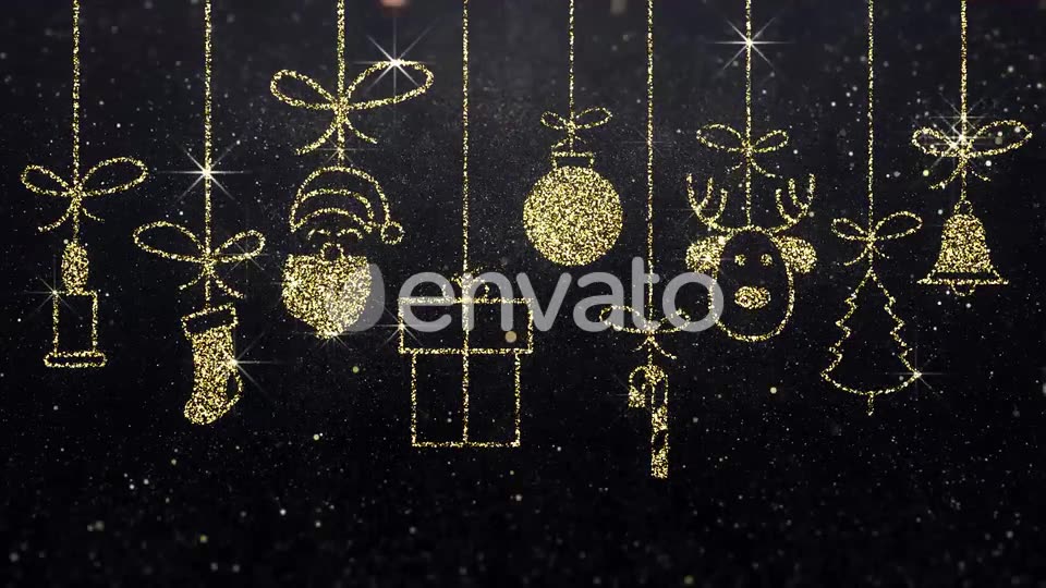 Merry Christmas Icons Gold Background Videohive 23005160 Motion Graphics Image 6