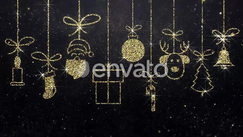 Merry Christmas Icons Gold Background Videohive 23005160 Motion Graphics Image 7
