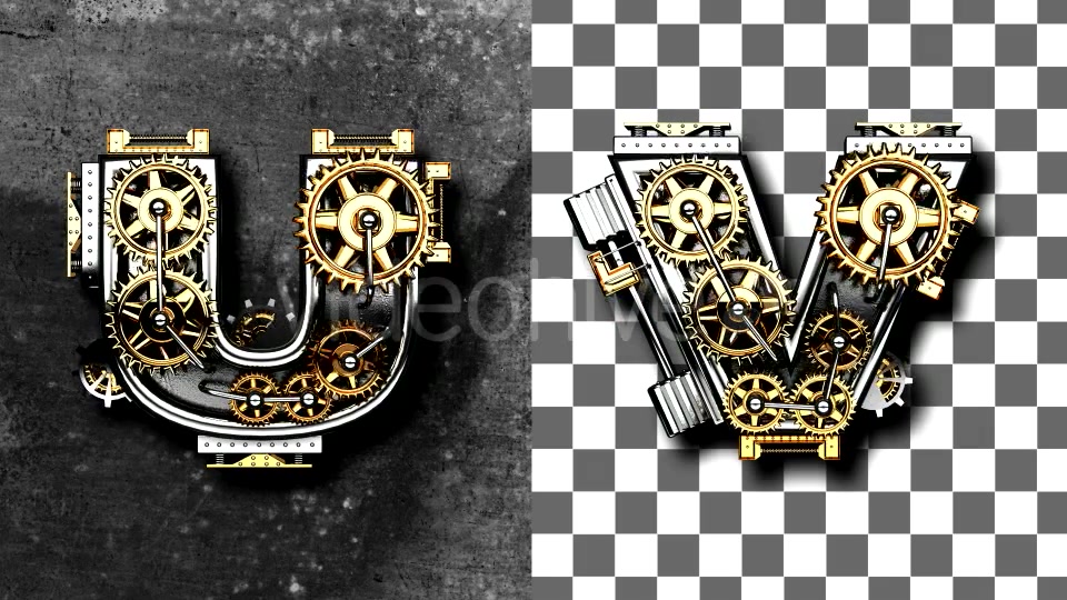 Metal Letters with Gears Mechanic Videohive 19077425 Motion Graphics Image 11