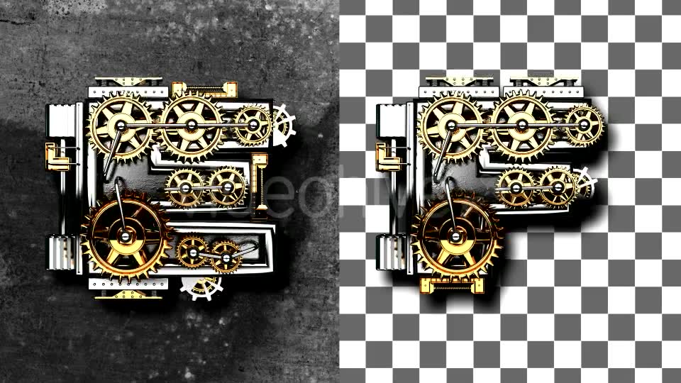 Metal Letters with Gears Mechanic Videohive 19077425 Motion Graphics Image 3