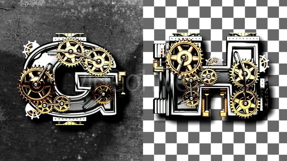 Metal Letters with Gears Mechanic Videohive 19077425 Motion Graphics Image 4