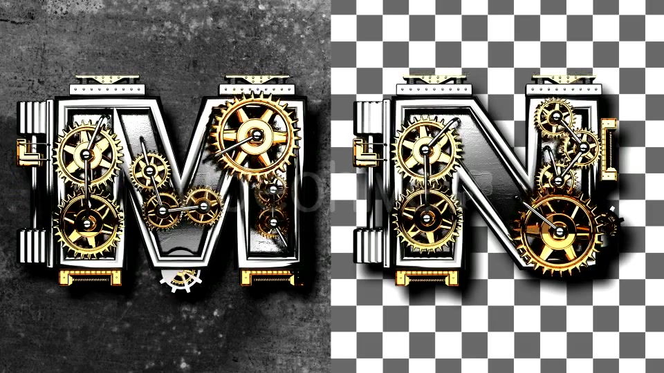 Metal Letters with Gears Mechanic Videohive 19077425 Motion Graphics Image 7