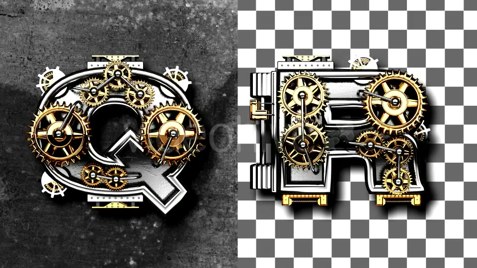 Metal Letters with Gears Mechanic Videohive 19077425 Motion Graphics Image 9