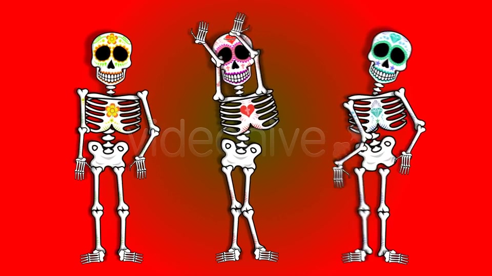 Mexican Dancing Skeletons 3 Clips Videohive 9145753 Motion Graphics Image 11
