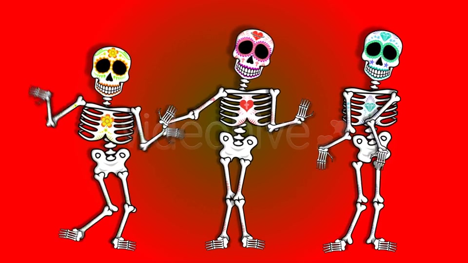 Mexican Dancing Skeletons 3 Clips Videohive 9145753 Motion Graphics Image 12
