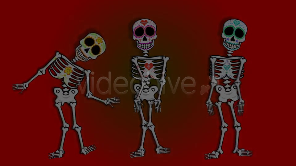 Mexican Dancing Skeletons 3 Clips Videohive 9145753 Motion Graphics Image 13
