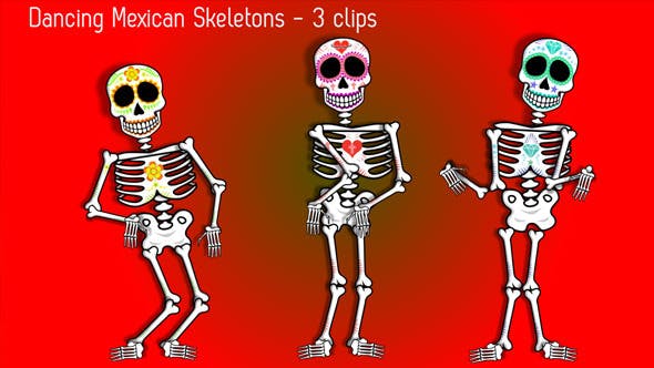 Mexican Dancing Skeletons 3 Clips - 9145753 Videohive Download
