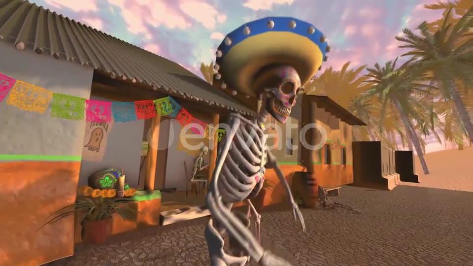 Mexican Dancing Skeletons In A Village #1 Videohive 23788361 Motion Graphics Image 7