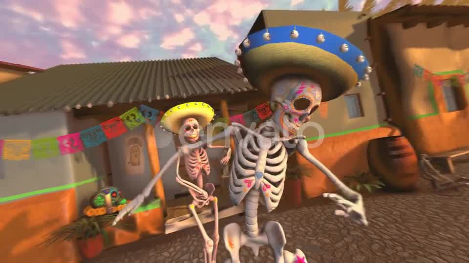 Mexican Dancing Skeletons In A Village #1 Videohive 23788361 Motion Graphics Image 9