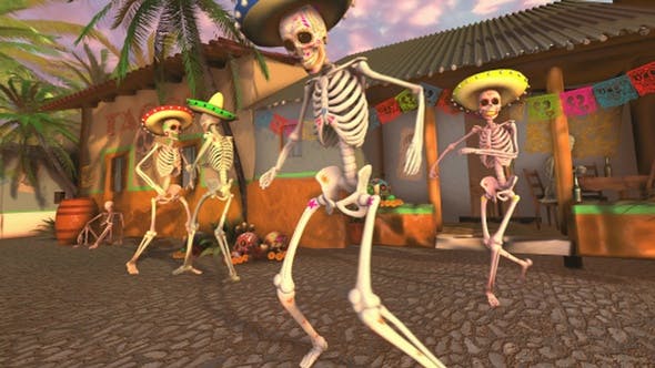Mexican Dancing Skeletons In A Village #1 - Videohive Download 23788361