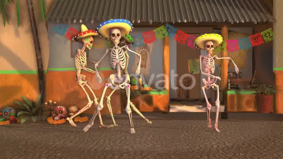 Mexican Dancing Skeletons In A Village #2 Videohive 23846800 Motion Graphics Image 12