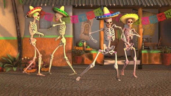 Mexican Dancing Skeletons In A Village #2 - Download Videohive 23846800