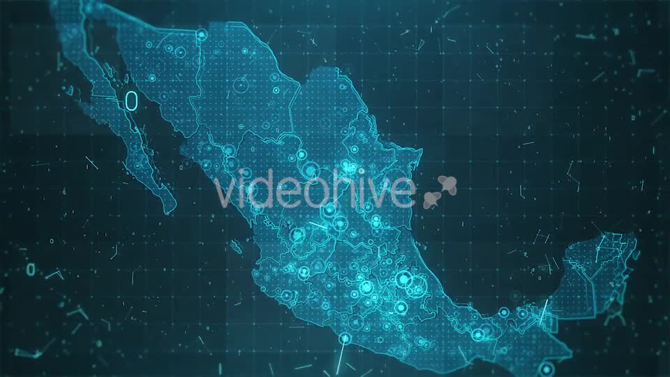Mexico Map Background Cities Connections 4K Videohive 20443070 Motion Graphics Image 1
